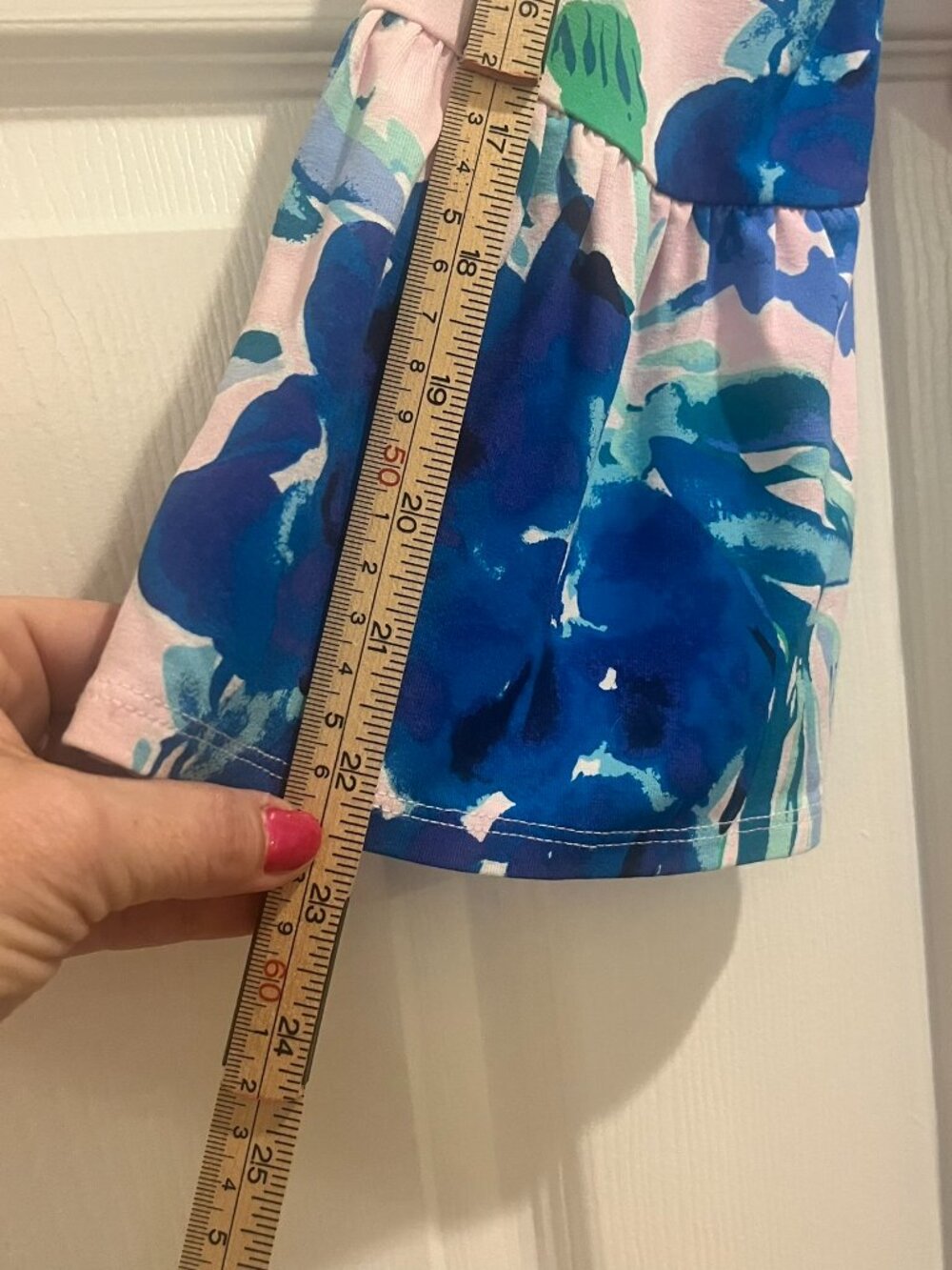 Lilly Pulitzer Pink Floral Midi Dress with Blue & Green Print - Picture 7 of 14